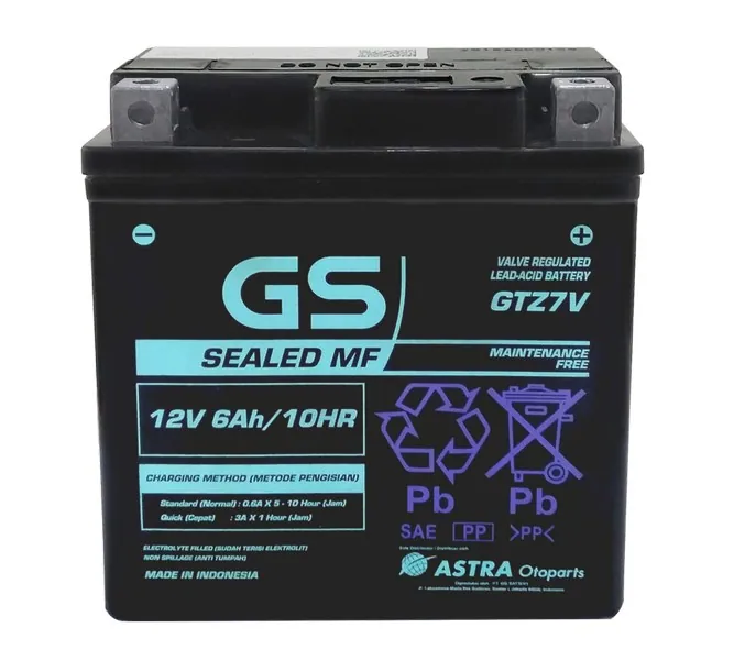 Aki motor GS Astra tipe GTZ-7V 6 Ampere