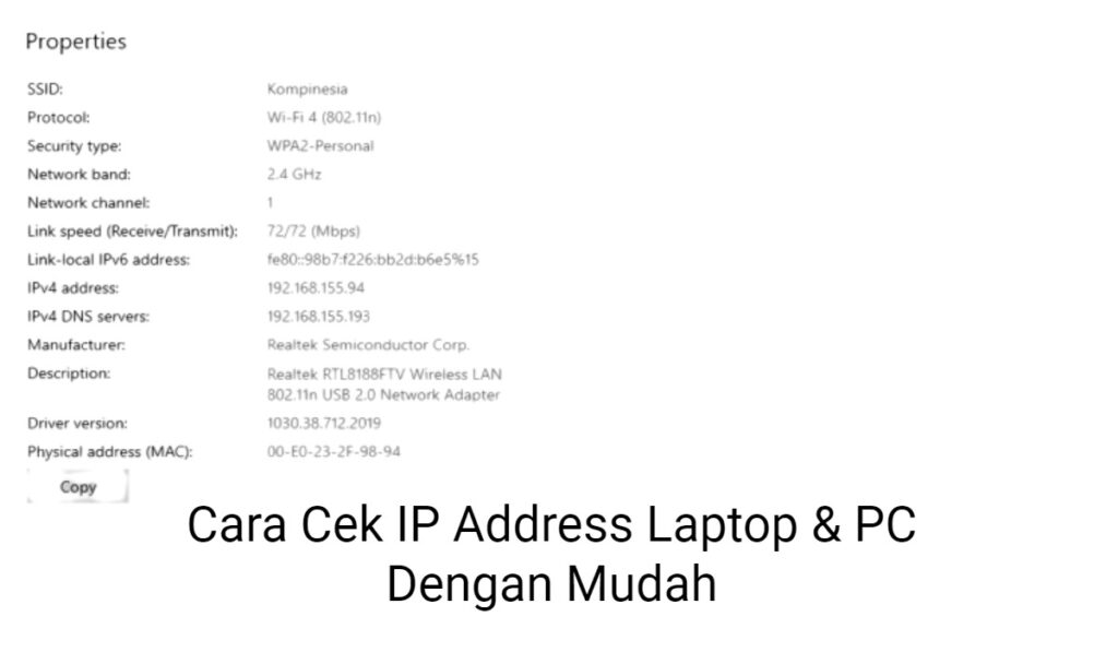4 Cara Cek IP Address Laptop & PC Dengan Mudah