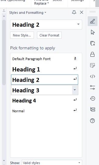 style and formatting