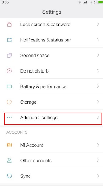 Additional settings