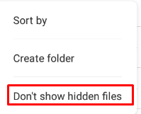 Dont show hidden files