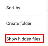 Pilih show hidden files