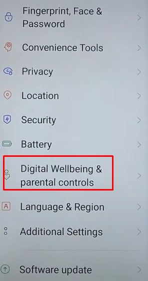 menu digital wellbeing dan parental controls