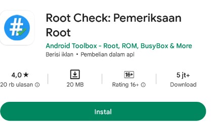 Aplikasi root check
