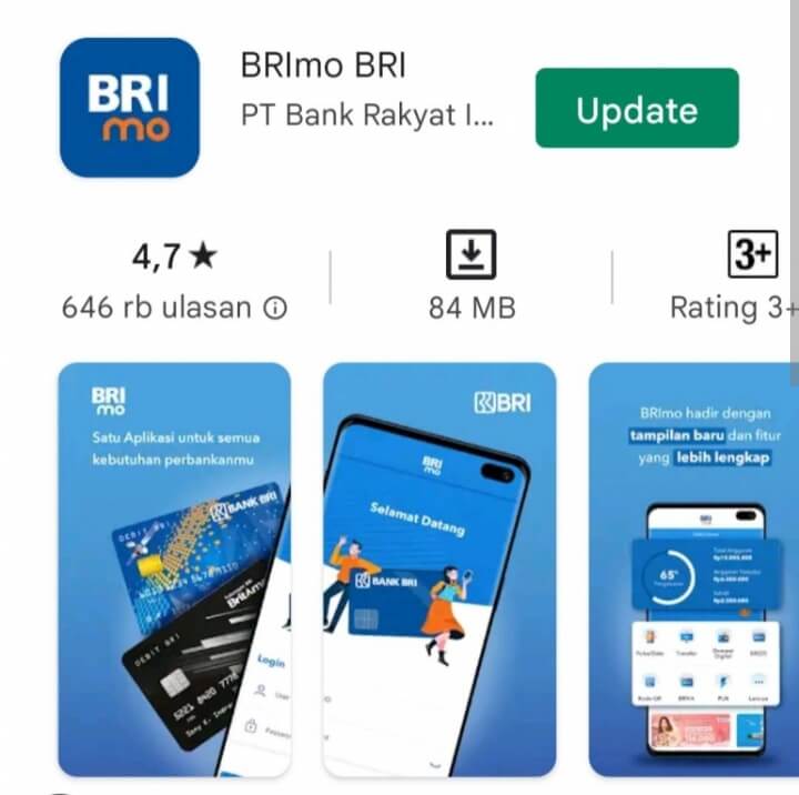 Update aplikasi Brimo