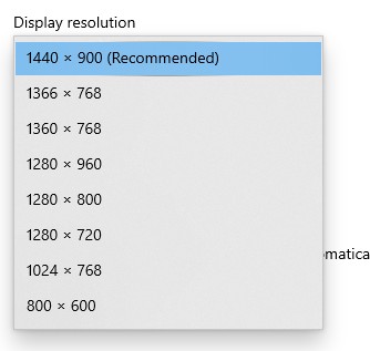 display resolution