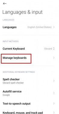 manage keyboard 1