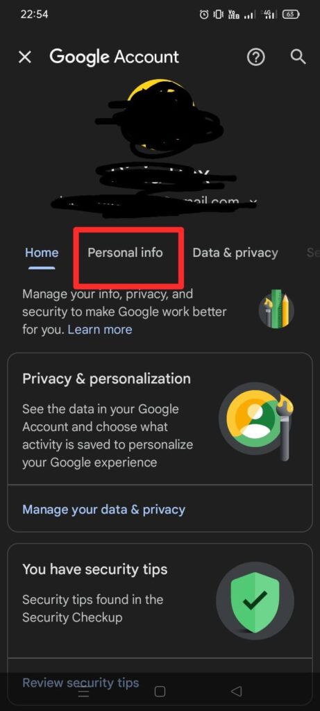 personal info