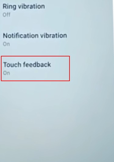 touch feedback
